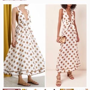 Zimmerman Linen Polka Dot Midi Dress.NWT